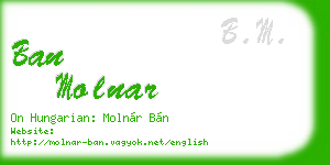 ban molnar business card